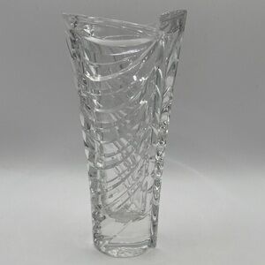 Vintage Cut Crystal Spiral Bud Rose Vase Made In Germany